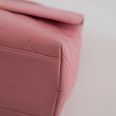 Chanel Caviar 24k Vintage Kelly Top Handle Pink