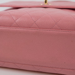 Chanel Caviar 24k Vintage Kelly Top Handle Pink
