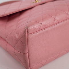 Chanel Caviar 24k Vintage Kelly Top Handle Pink