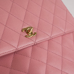 Chanel Caviar 24k Vintage Kelly Top Handle Pink