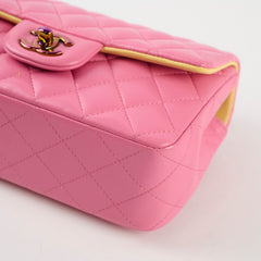 Chanel Lambskin Mini Rectangular Iridescent Rainbow Hardware Pink