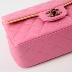 Chanel Lambskin Mini Rectangular Iridescent Rainbow Hardware Pink