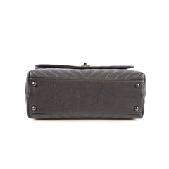 Chanel Caviar Medium Coco Handle Chevron Black
