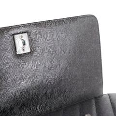 Chanel Caviar Medium Coco Handle Chevron Black