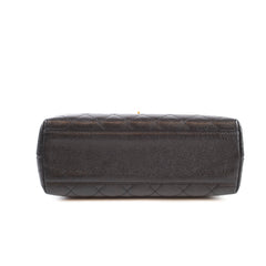 Chanel Vintage 24k Caviar Kelly Top Handle Black