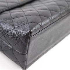 Chanel Vintage 24k Caviar Kelly Top Handle Black