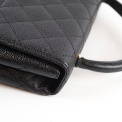 Chanel Vintage 24k Caviar Kelly Top Handle Black
