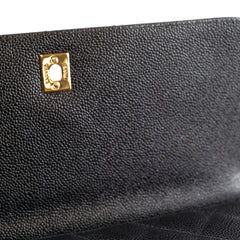 Chanel Vintage 24k Caviar Kelly Top Handle Black