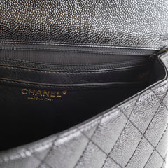 Chanel Vintage 24k Caviar Kelly Top Handle Black