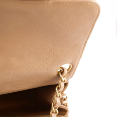 Chanel Caviar Mini Square Chevron Beige