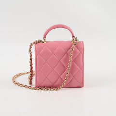 Chanel Mini Pink Top Handle Crossbody - Microchipped