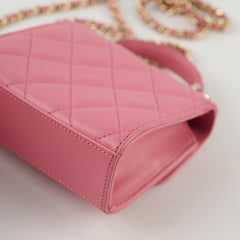 Chanel Mini Pink Top Handle Crossbody - Microchipped