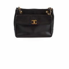 Chanel CC Front Pocket Tote Caviar Black 18k Gold
