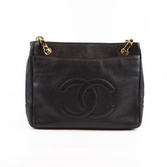 Chanel CC Front Pocket Tote Caviar Black 18k Gold
