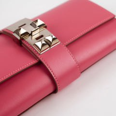Hermès Medor 23 Tadelakt Rose Lipstick Clutch - T Stamp