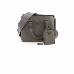 Prada Saffiano Galleria Mini Tote Grey