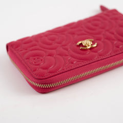 Chanel Camellia Wallet Pink Caviar
