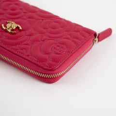 Chanel Camellia Wallet Pink Caviar