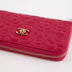Chanel Camellia Wallet Pink Caviar
