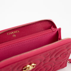 Chanel Camellia Wallet Pink Caviar