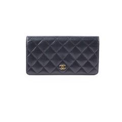 Chanel Long Wallet Caviar Black