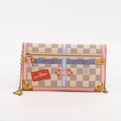 Louis Vuitton Pochette Trunk Wallet On Chain Damier Azur