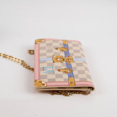 Louis Vuitton Pochette Trunk Wallet On Chain Damier Azur