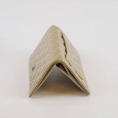 Chanel Long Wallet Yen Wallet Beige Patent