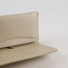 Chanel Long Wallet Yen Wallet Beige Patent
