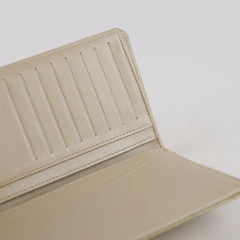 Chanel Long Wallet Yen Wallet Beige Patent