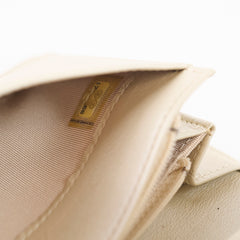 Chanel Long Wallet Yen Wallet Beige Patent