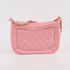 Chanel Pink Quilted Caviar Timeless Shoulder Bag