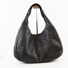 Bottega Veneta Black Intrecciato Hobo Bag