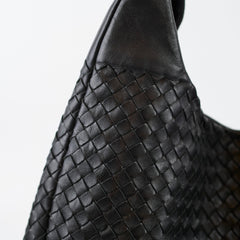 Bottega Veneta Black Intrecciato Hobo Bag