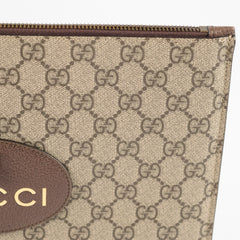 Gucci Neo Vintage Supreme Tiger Wristlet Pouch Beige