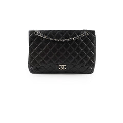 Chanel Single Flap Maxi Flap Black Lambskin SHW