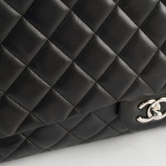 Chanel Single Flap Maxi Flap Black Lambskin SHW