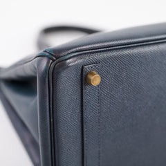 Hermès Birkin 30 Blue Indigo Cushbell - A Square Stamp