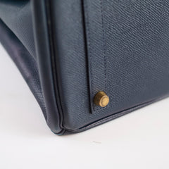 Hermès Birkin 30 Blue Indigo Cushbell - A Square Stamp