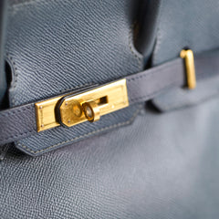 Hermès Birkin 30 Blue Indigo Cushbell - A Square Stamp