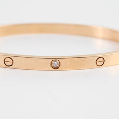 Cartier Love Bracelet SM Size 15 Pink Gold 6 Diamonds