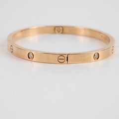 Cartier Love Bracelet SM Size 15 Pink Gold 6 Diamonds