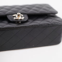 Chanel Caviar Double Classic Flap Black Microchipped