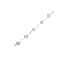 Van Cleef & Arpels Alhambra 5 Motif MOP Mother Of Pearl Bracelet White Gold