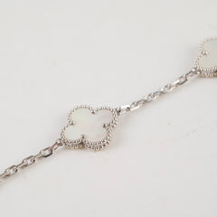 Van Cleef & Arpels Alhambra 5 Motif MOP Mother Of Pearl Bracelet White Gold