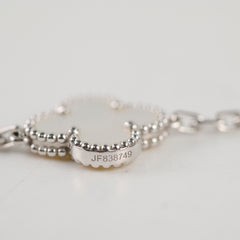 Van Cleef & Arpels Alhambra 5 Motif MOP Mother Of Pearl Bracelet White Gold