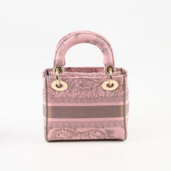 Christian Dior Lady Dior Mini Pink D-Lite Embroidered