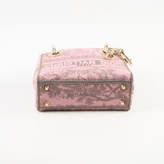 Christian Dior Lady Dior Mini Pink D-Lite Embroidered
