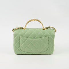 Chanel Mini Rectangular Top Handle Light Green Seasonal