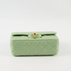 Chanel Mini Rectangular Top Handle Light Green Seasonal